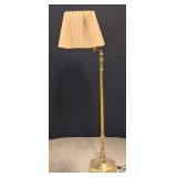 Brass Look Swing-Arm Floor Lamp w/Pleated Shade