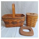 1991 Longaberger Spring Basket & 1994 Spoon Basket