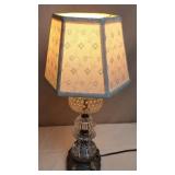 Clear Glass Hobnail Dresser Lamp & Wood Light Base