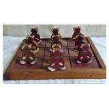Wooden Teddy Bear Tic-Tac-Toe Game