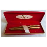 Centennial Cross Gold-Tone Pen & Pencil Set w/Box