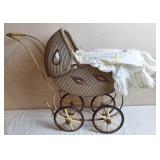 Antique Hedstrom-Union Co. Wicker Doll Pram & Doll