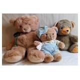3 Loveable Stuffed Teddy Bears
