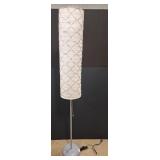 Floor Lamp w/White & Silver Crinkle Paper Shade