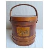 Wooden Firkin Bucket w/Lid, 1940