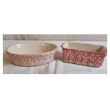 Henn Workshops Pink Spongeware Oval Baker, Loaf