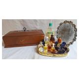 Vintage Perfume Sample Bottles, Dresser Tray &