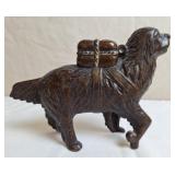 Vintage Cast Iron Newfoundland Dog Still Bank