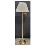 Brass Look Floor Lamp w/Swing-Out Arm
