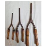 3 Antique Hair Curling Irons