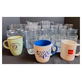 Clear Glass Pitchers, Drinking Glasses and Mugs