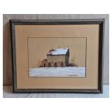"Old Barn In The Winter" Painting by William D.