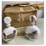 (12) JW Dant Milk Glass Quail Decanters