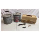 Galvanized Minnow Buckets, Tackle box & Lures