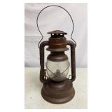 Antique Dietz D-Lite RR lantern: cracked globe