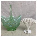 Fenton Glass Basket & Vase