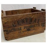Antique Central Machine Products Wooden Crate