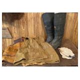 Hip wader Boots, Hunting Vest & Gloves