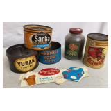 Vtg Coffee Tins & Wayne Dairy Advertising piece