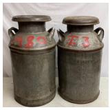 (2) Antique Milk Cans