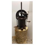 Antique Enterprise Lard Press on Stump
