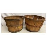 Antique Wood Bottom 1/2 Bushel Fruit Baskets