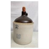 Antique Western Stoneware 2-gal Crock Jug