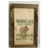 Antique Framed Linen Seed Sack