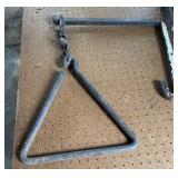 Antique Iron Triangle Dinner Bell with Hanger