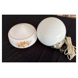 White Opaline Glass Globe Hanging Lamp