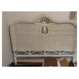 Full Size White Wicker Bed
