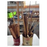 Cans of Wood Pieces/Metal Rods