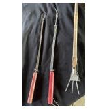 VTG Camp Fire Forks with Red Handles