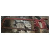 VTG Red Wood Handled Saw