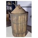 Early 1900ï¿½s Linseed Wood Wrapped Oil Can