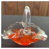 Viking Amberina Glass Basket