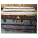 Early Flat Top Steamer Trunk