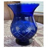 Cobalt Blue Clear Cut Vase