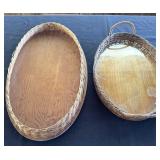 Large Wicker Oval Trays