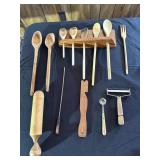 Wooden Spoon Rack/Utensils