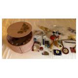 VTG Princess Pink Wicker Sewing Basket