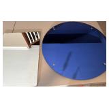 Cobalt Blue Tinted Round Mirror