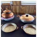 Copper Tea Kettle and Pans