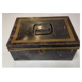 Early Black Tin Cash Box