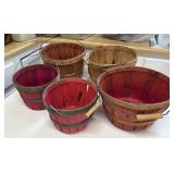 Wooden Baskets with Wood Handles