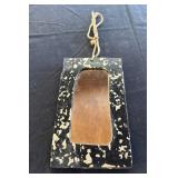 Handmade Hanging Mirror with Linoleum Frame