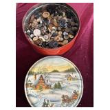 VTG Tin of Old Buttons