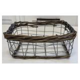 Wire Basket with Twig Trim