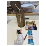 Yarn Holder, Yarn and Hooks