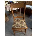 VTG Oak Pressed Back Dining Chair